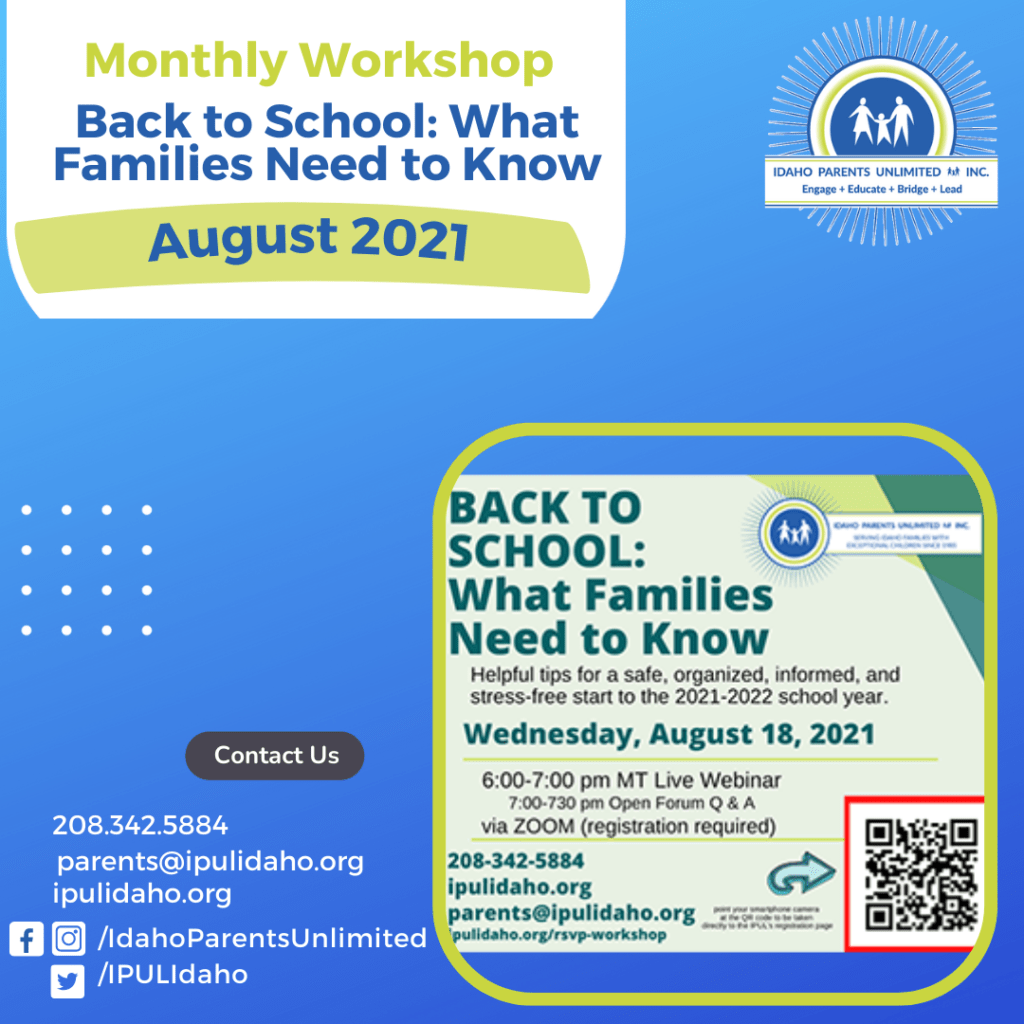August 2021 - back to school what families need to know