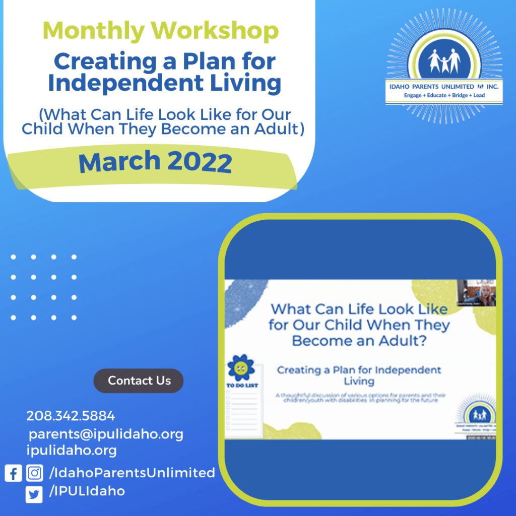 June 2022 - Creating a Plan For Independent Living