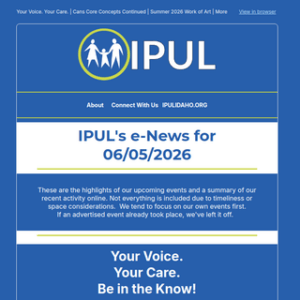 Screen capture of the newsletter