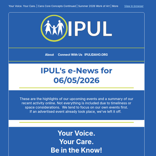 Screen capture of the newsletter
